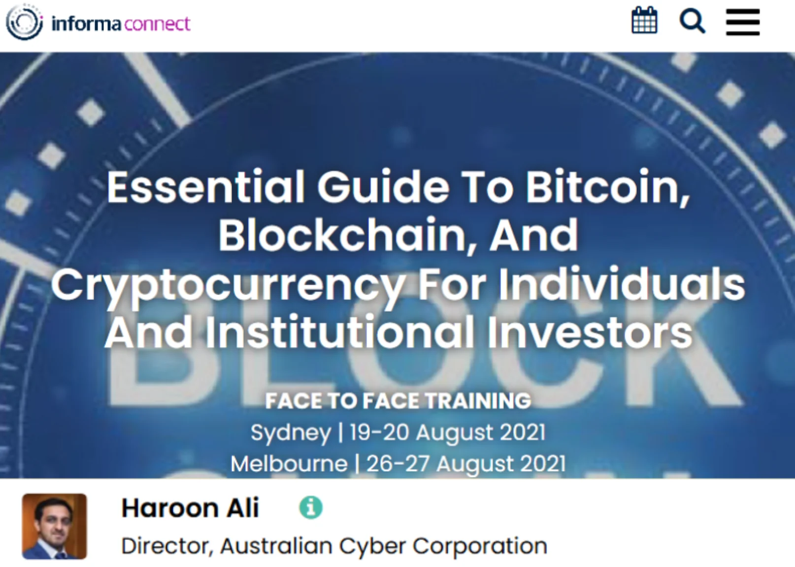 Informa Australia seminar graphic for institutional investors